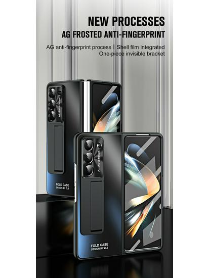 Samsung Z Fold7/6/5/4/3 Handyhülle mit Stifthalter & Ständer, Displayschutzfolie, Sturzsicheres Design