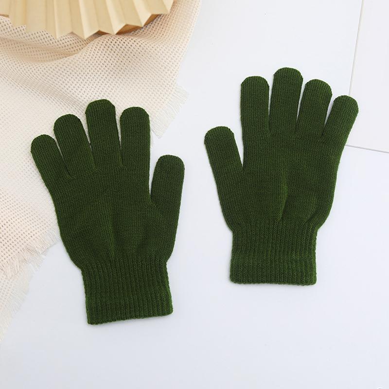 Winter Candy Color All-Match Warm Touch Screen Five-Finger Knitted Gloves Unisex