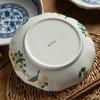 BEPAN 1PC Chinese Retro Blue and White Ceramic Plates Hand-Painted Bowl Set Deep Dishes Tableware for Home Kitchen and Commercial Use