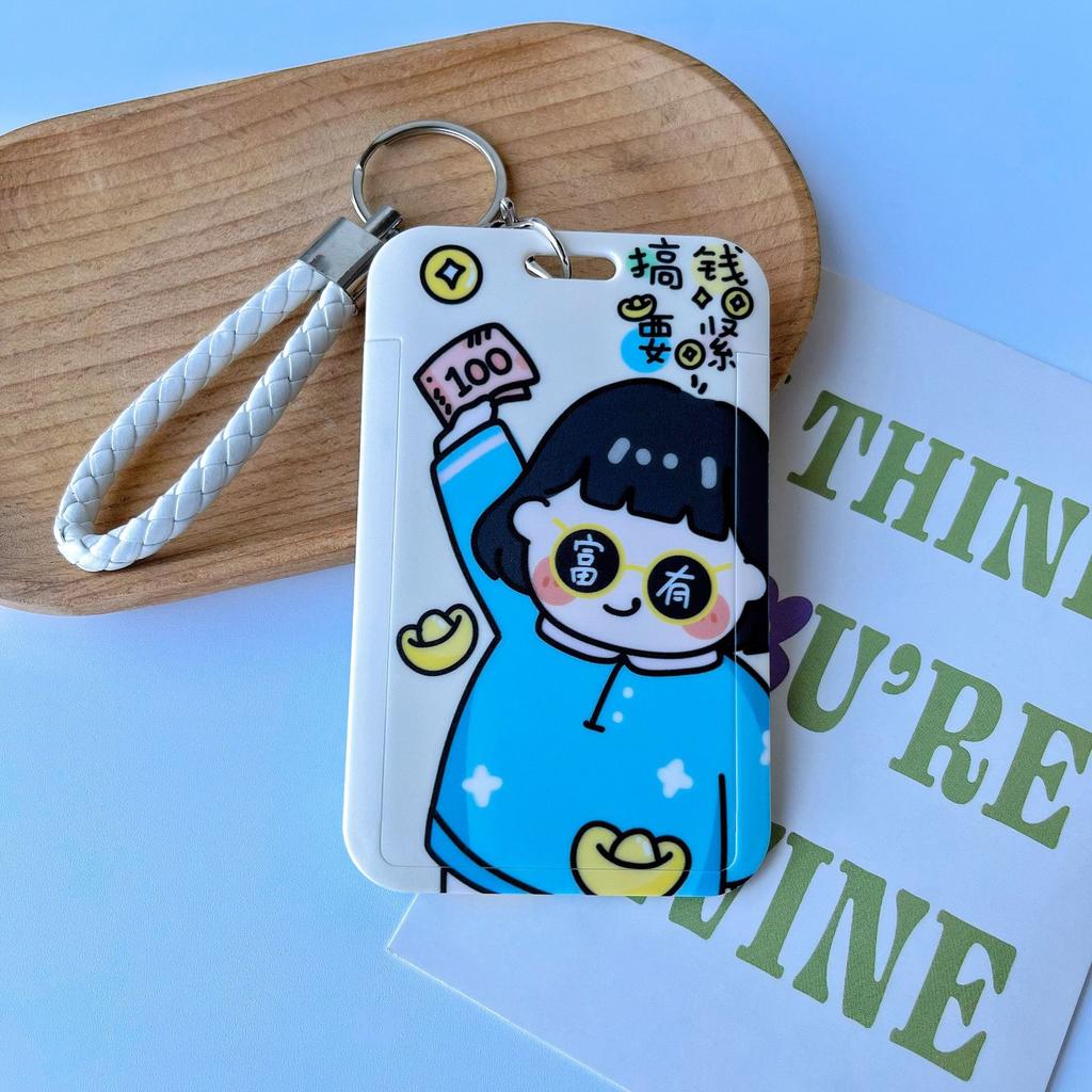 Waterproof Cartoon Plastic Card Cover Women's Kids Bus Credit ID Name Business Working Bank Card Badge Holder Protective Cover