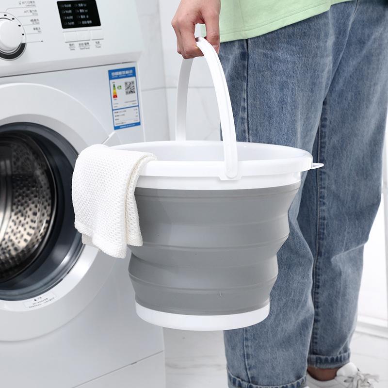 3L Collapsible Bucket Portable Folding Water Bucket Car Washing Fishing Bucket Household Plastic Travel Outdoor Camping Bucket A