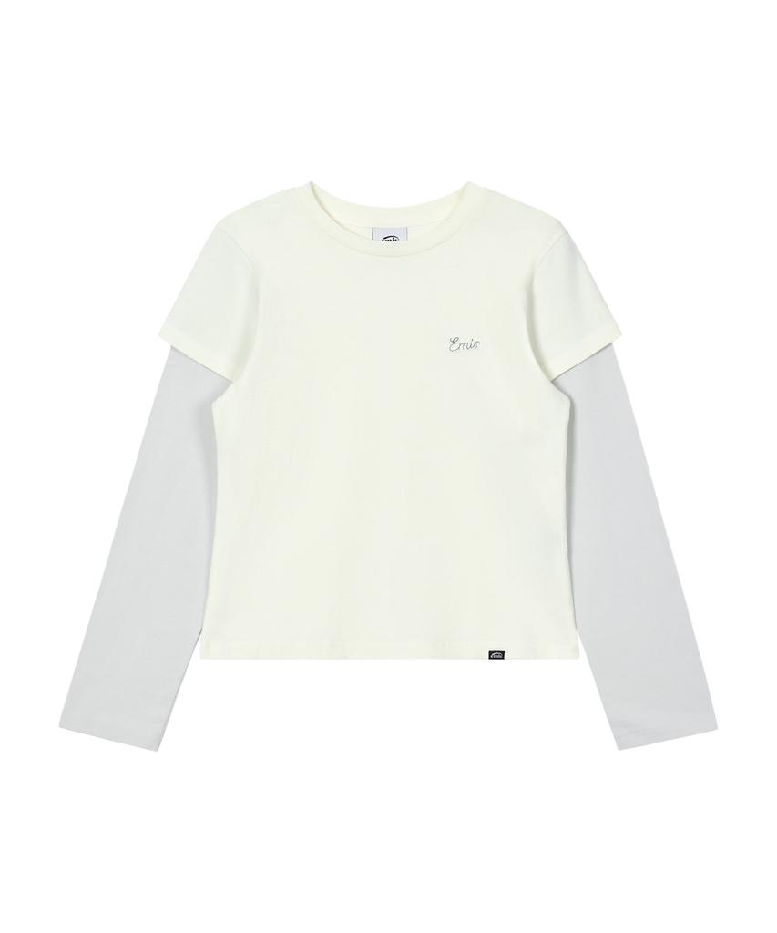 EMIS (W) Layered Ls T-Shirt-Cream
