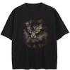 Streetwear Cat Graphic T-Shirt Cotton Tshirt Unisex Tops Tees Short Sleeves T Shirt