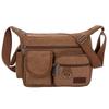 Vintage Canvas Messenger Bag for Men Multi-Pocket Crossbody Shoulder Bag for Hiking and Outdoor Use