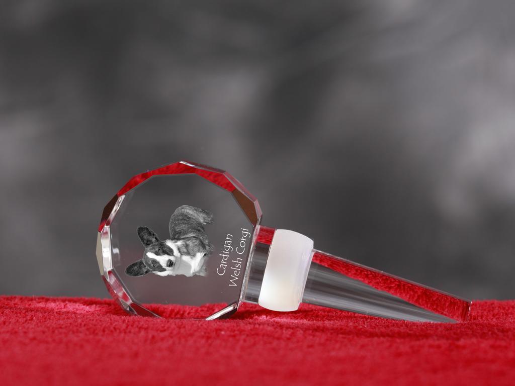 Cardigan Welsh Corgi I – Crystal bottle stopper, unique wine stopper with photo | Art-Dog