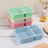 Colorful 3-Compartment Bento Tray - Multi-Portion Food Storage Container, Lightweight Meal Prep Tray, Versatile Lunch Box