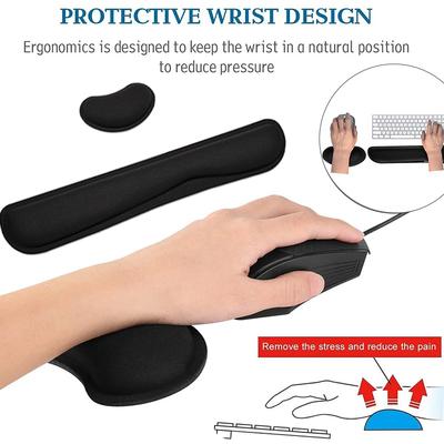 1/2pc Mouse Keyboard Wrist Support Pad Comfortable Office Wrist Support Cushion Widen Memory Foam Nonslip Mouse Mat Desk Mats
