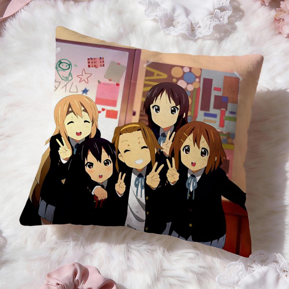 Anime K-K-ON Cute Cushion Cover Premium Comfort Reversible Pillow Cove -Two in One Design for Any Room & Car Interior
