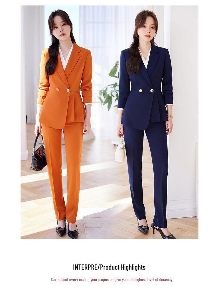 Women's Professional Suit for Spring/Autumn - Fashionable Formal Attire for Hotels, Sales, and Beauty Salons