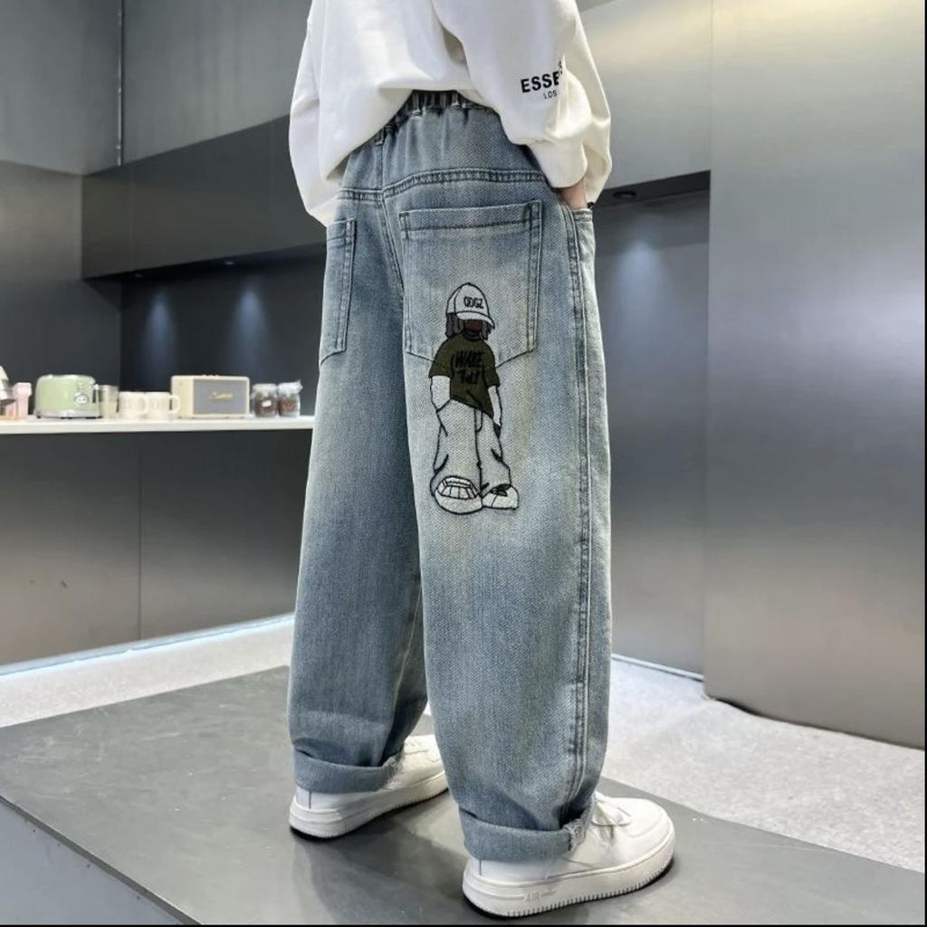 Children's Clothing Boys' Pants Spring Jeans Korean Loose and Fashionable Niche Designer Style