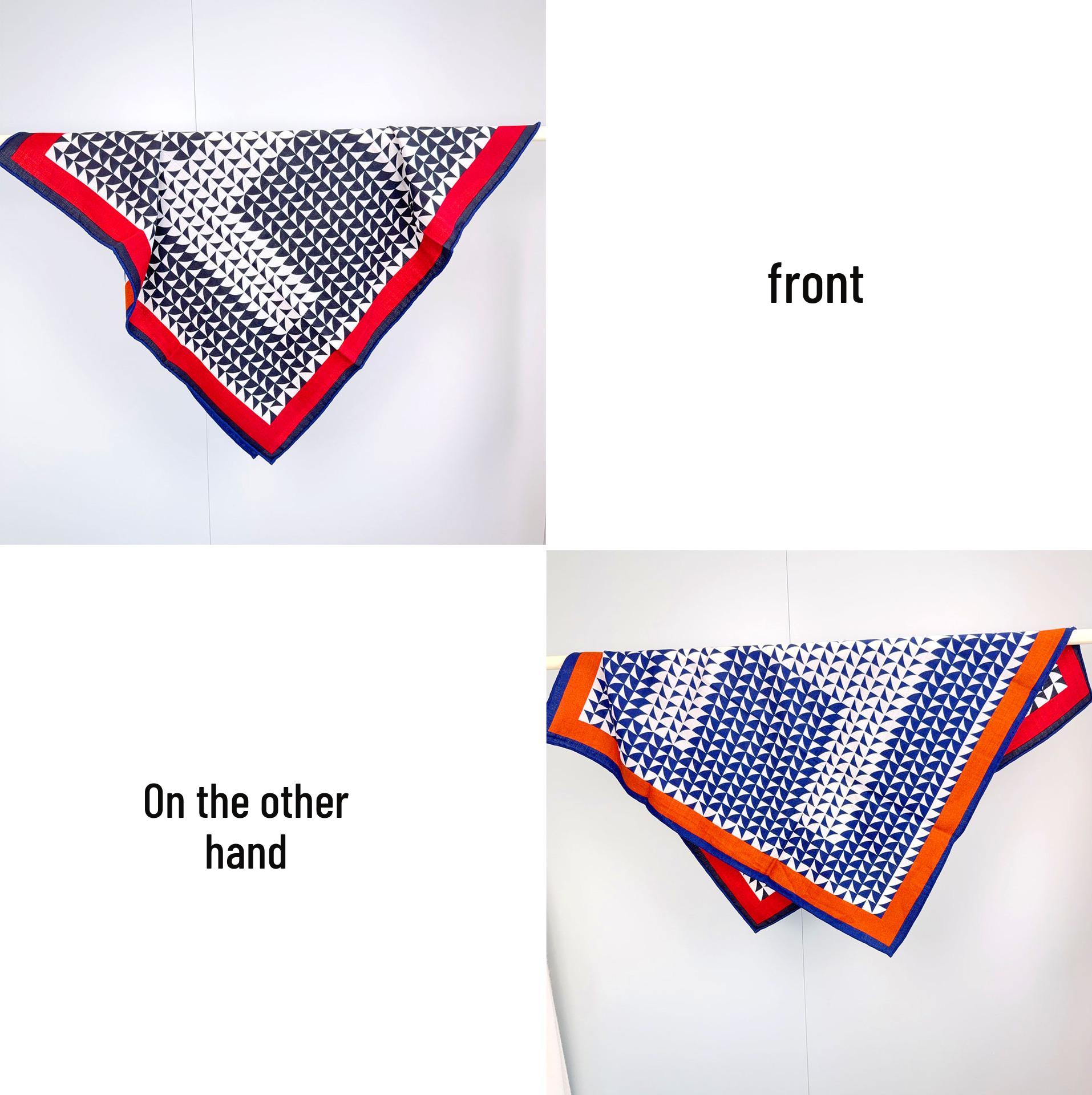 Модный шелковый квадратный платок 70 см, трансграничный: Профессиональный модный шейный платок с текстурой шелка-тусса 70*70CM