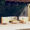 Vidaxl 7-Cz. Set da Giardino, Cuscini Crema, Pino