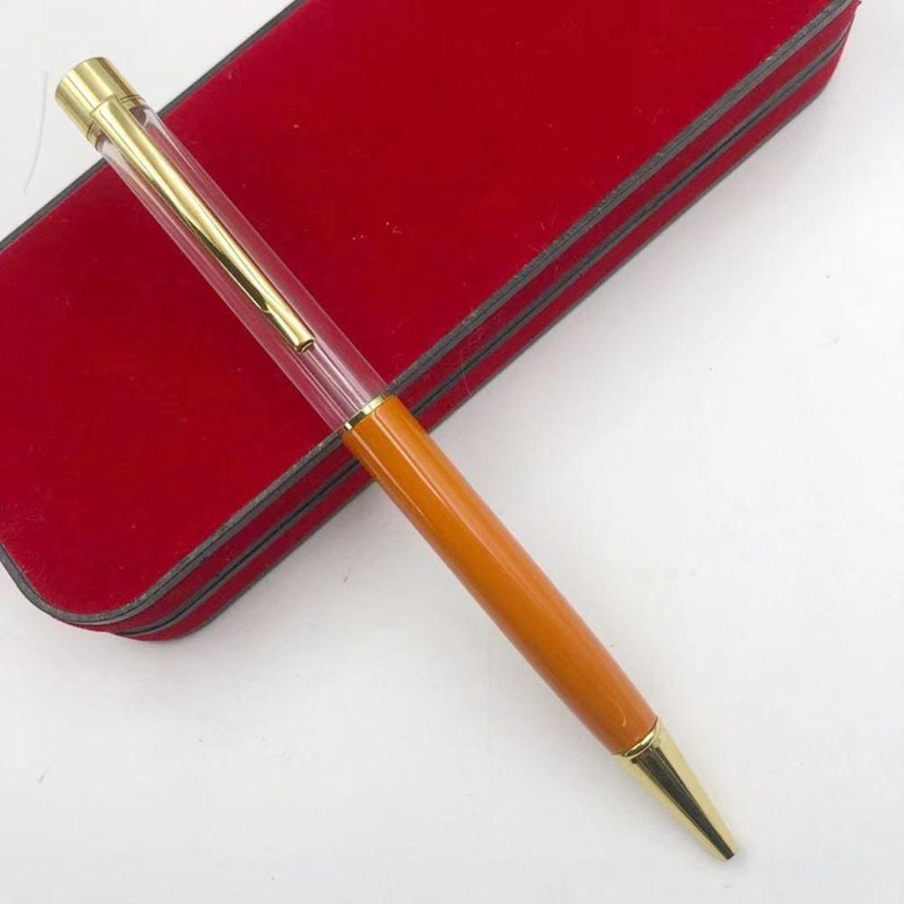 Metal Empty Tube Ball Point Pen DIY Signature Pen Gold Powder Neutral Gel Pens  School Supplies