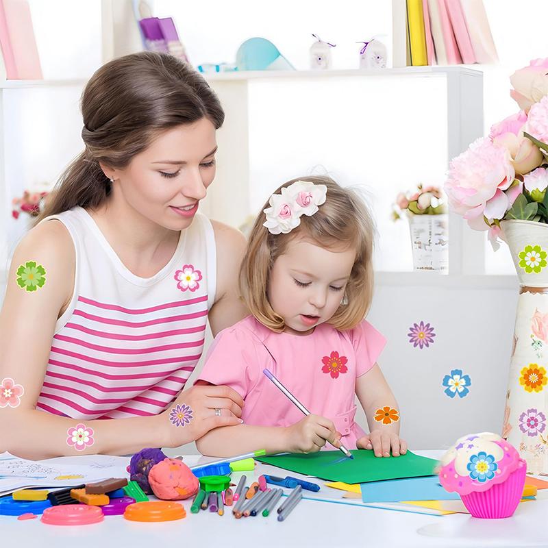 500 Pcs Spring Summer Flower Stickers Colorful Floral Self-Adhesive Decals Flowers Theme Label Sticker For School Classroom Kids