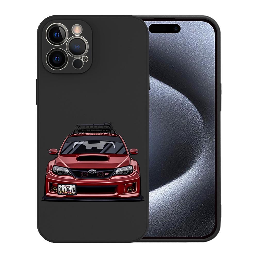 Customizable Embossed Sports Car TPU Case for Black Apple 15 Pro Max - Straight Edge Design