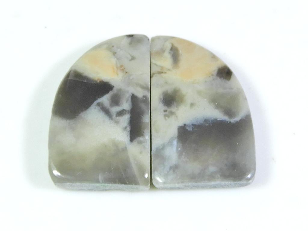 Natural Puff Jasper Matched Pair Fancy Cabochon Loose Gemstone 13X21X03 MM SK-274