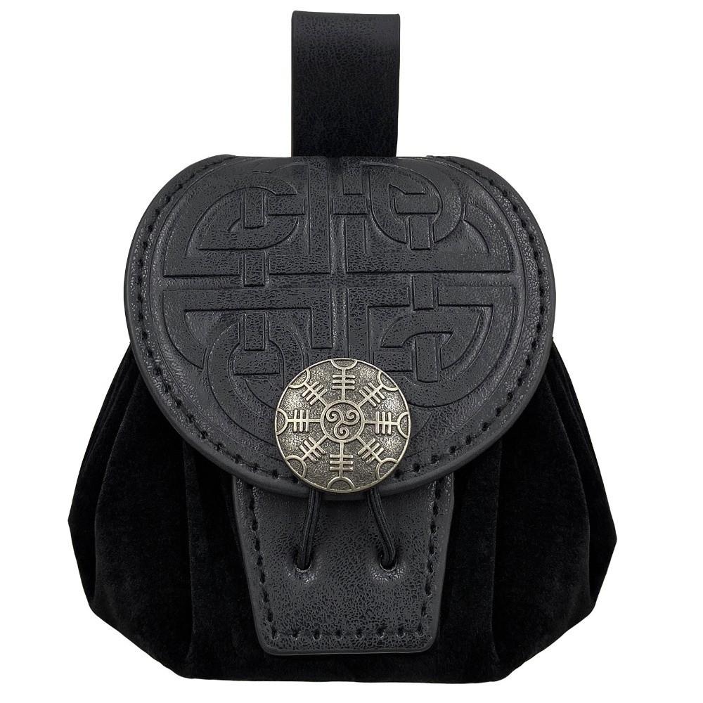 Vintage Hüft-Münzbeutel Geprägtes Design Gürteltasche Retro Kordelzug Bauchtaschen Mittelalterliches Thema
