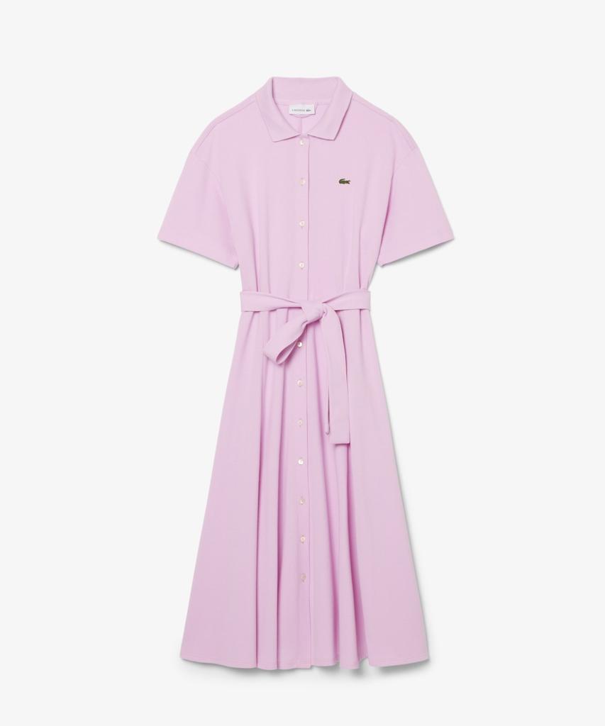 Lacoste Women'S Fit-And-Flare Belted Polo Dress Ef9621-56G Z4H