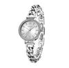 TIME100 Small Mini Crystal Quartz Fashion Genuine Leather Elegant Silver Women's Watch, Watch, Bezel, Movement, Watch, Strap, Design, Tone/Silver