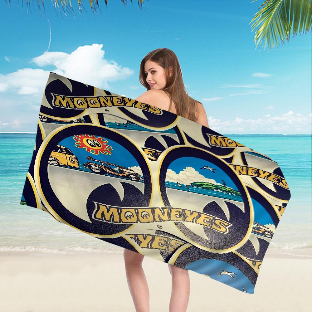 Mooneyes Bath Towel Microfiber Soft Water Absorbing Breathable For Girl Kids Decorative Cartoon Beach Towel