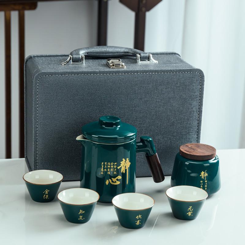 Travel Tea Set, Creative Ceramics, a Pot of Four Cups To Replace the Tea Can, Practical, Business Gifts for Customers