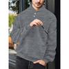 Men's new sports and leisure loose solid color lapel jacquard plaid men's sweater