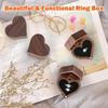 Proposal Box 1Pcs Love Heart Shaped Walnut Wood Ring Box Jewelry Case for Wedding Ceremony Jewelry Box Storage Proposal Wedding