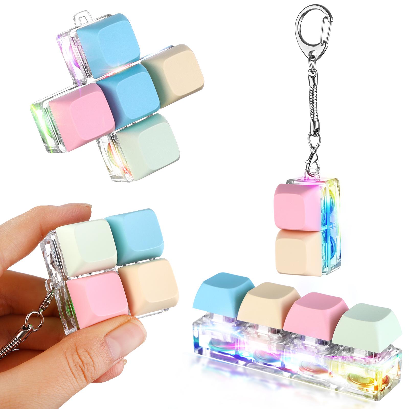 4 шт. клавиатура Fidget брелок декомпрессионные игрушки клавиатура Fidget Clicker Finger клавиатура игрушки, Fidget брелок со светодиодной подсветкой St армия зеленый