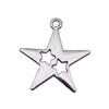 Five-Pointed Star Charms Multi Color Alloy Plain Pendants For Celestial Themed Jewelry