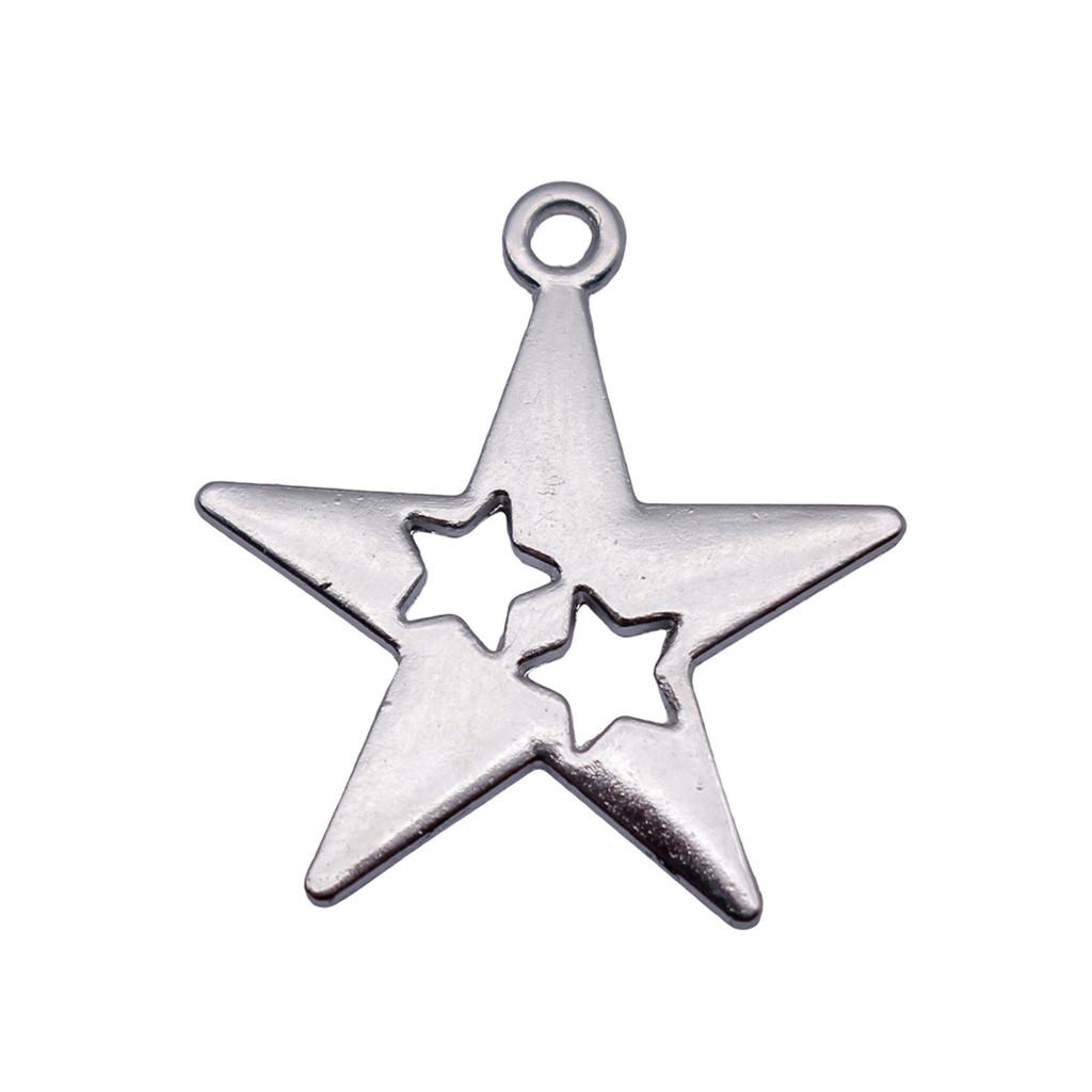 Five-Pointed Star Charms Multi Color Alloy Plain Pendants For Celestial Themed Jewelry