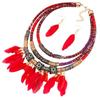 Multilayer Bohemian Necklace Vintage Ethnic Jewelry Set Necklace Earrings Set  Dating Accessories