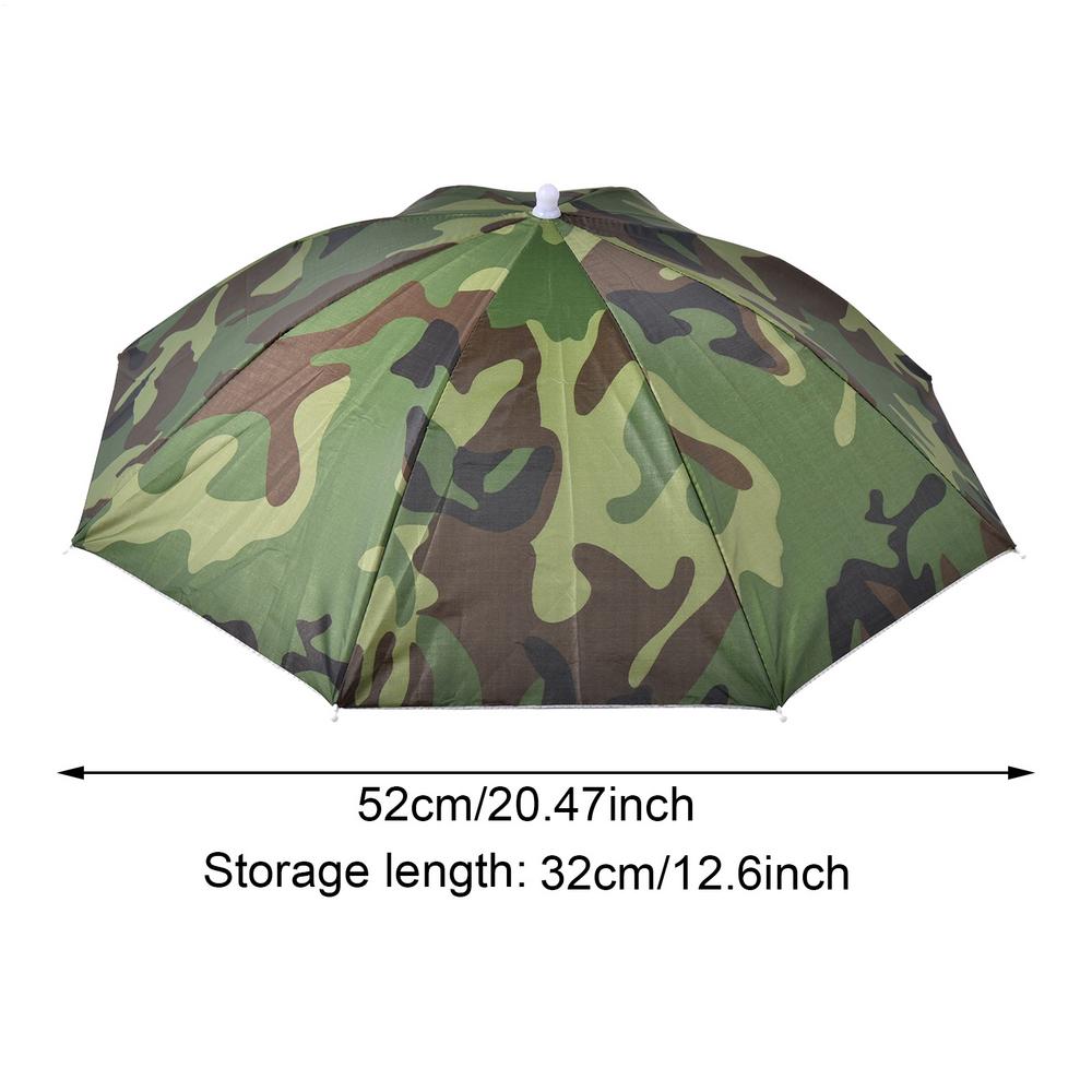 Headwear Umbrella Hat Elastic Headband Umbrella Waterproof Sunscreen Shade Umbrella Hat Adjustable for Camping Fishing Golf