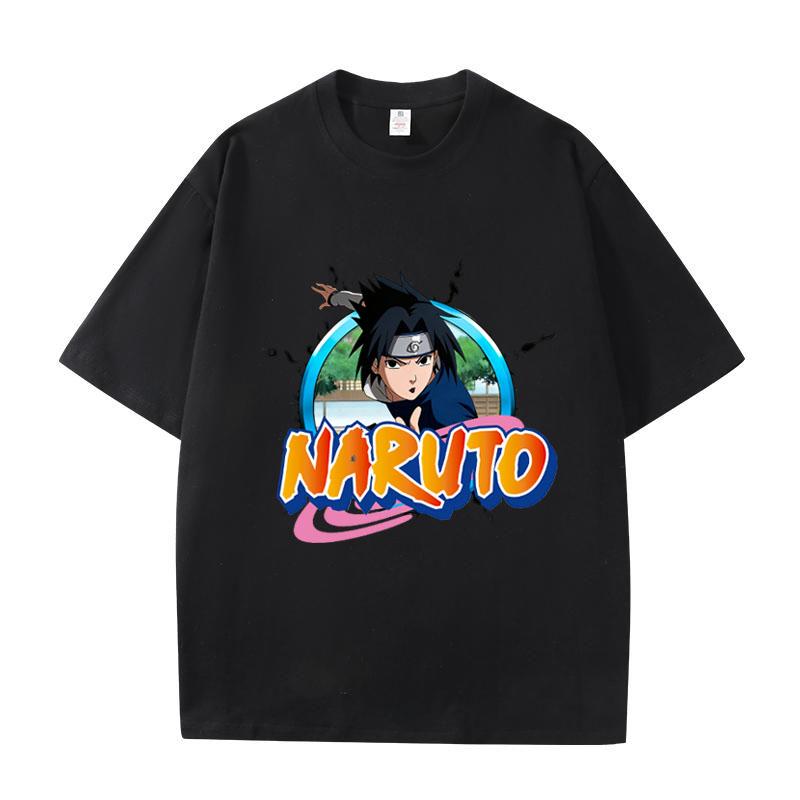 Cartoon Anime Naruto Printed Top 2026 Summer New T-shirt Unisex Anime Naruto Sports Cotton T-shirt