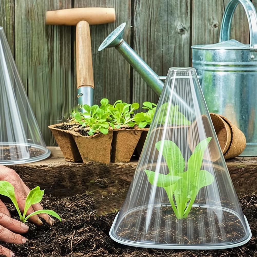 10 Stück Wiederverwendbare Transparente Pflanzenabdeckungen mit Belüftung Setzlingsschutz vor Frost & Schädlingen Innen Außen Pflanzenzucht Zubehör