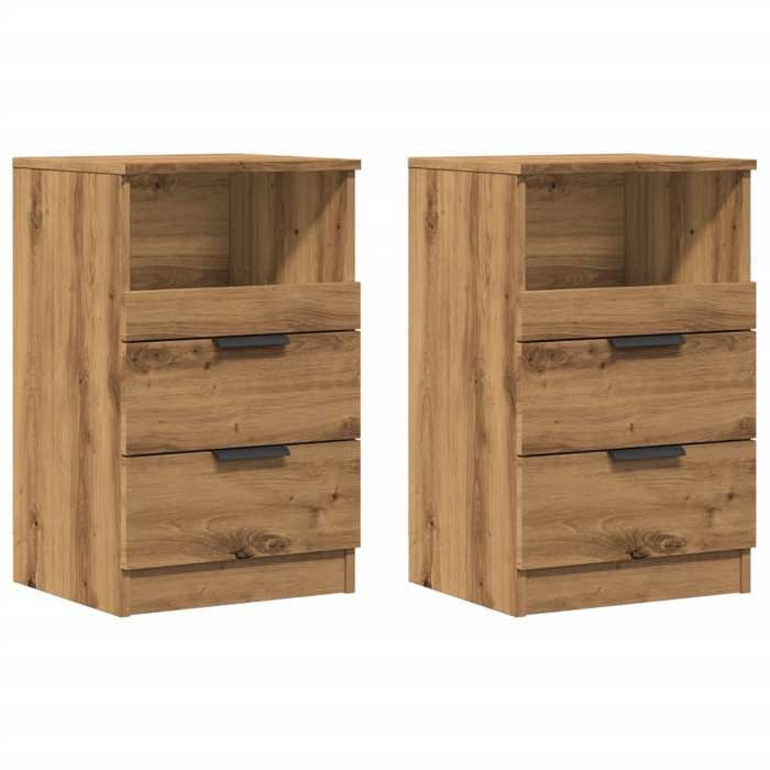 VidaXL Bedside Tables 2 Pcs Artisan Oak Engineered Wood, Cabinet, Bedroom Furniture, Support of 856847