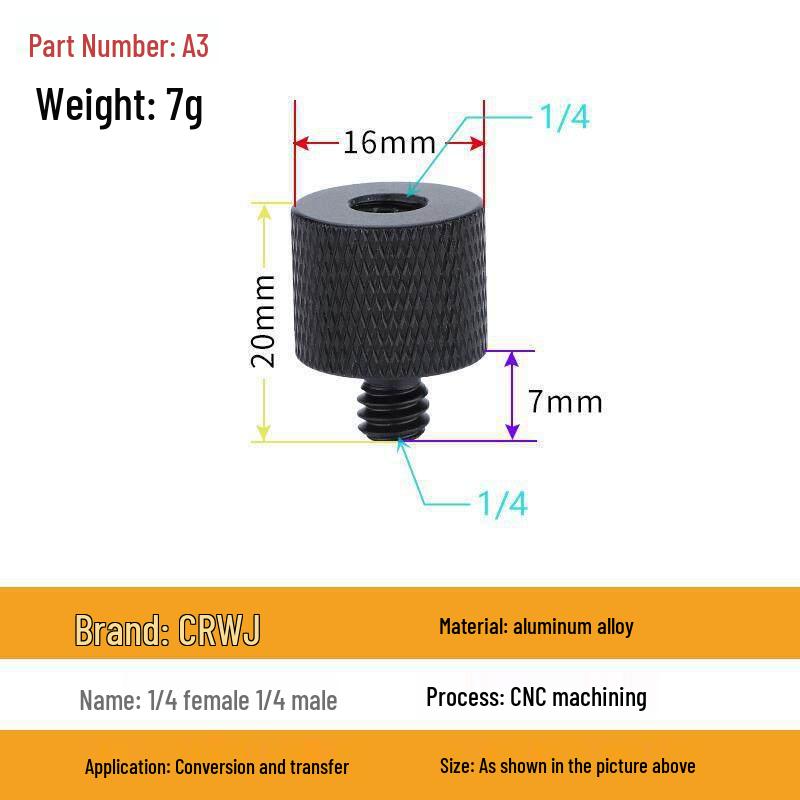 1/4 to 3/8 M4 M5 M6 M8 Screw Adapter for Tripod, Pan/Tilt Camera, Hot Shoe Mount & Light Stand