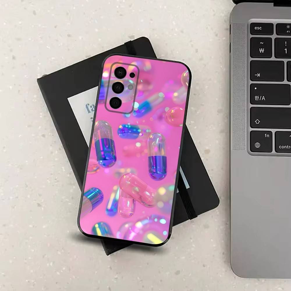 

Pills Pink Art For Samsung Galaxy A73,31,8,9,52,J7,22,Note,72,41,71,53,32,Soft Black Silicone Cover Case SamsungNote20