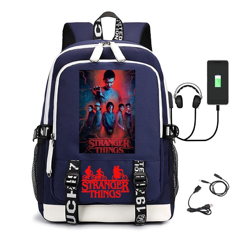 Stranger Things Elementary And Secondary School School Bag Large Capacity Backpack