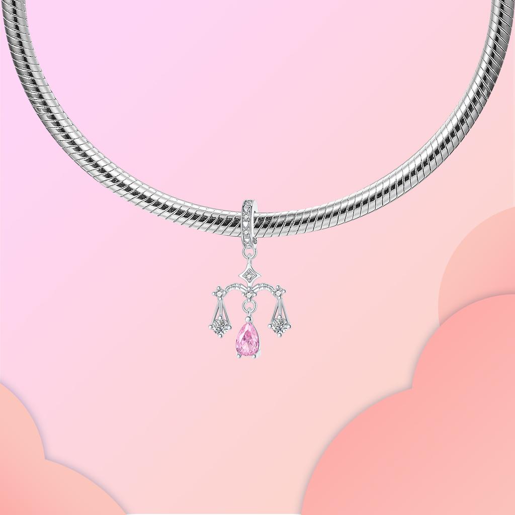 Authentic Copper Zircon Twelve Zodiac Sign Pendants Charm Suitable For Bracelet Diy Bead Ms Premium Jewelry Item Valentine'S Birthday Gift