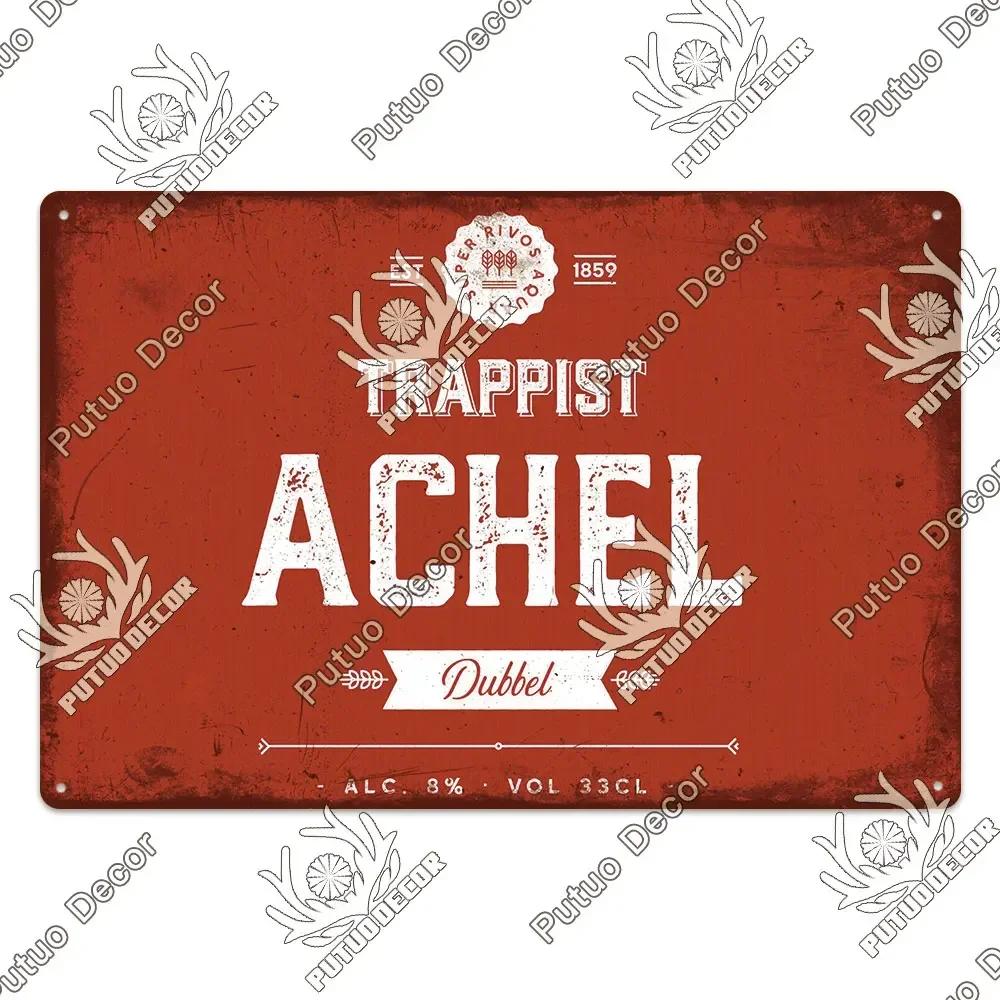 Putuo Decor's Belgium Beer Metal Plaque Retro Wall Art for Pub Bar Man Cave Club Vintage Style Decorative Sign