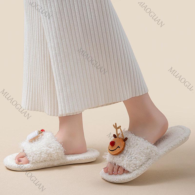 Fashion Women's Cotton Slippers 2025 Autumn Winter New Indoor Cute Non Slip Home Shoes Lightweight Comfortable Soft Sole Plush Slippers