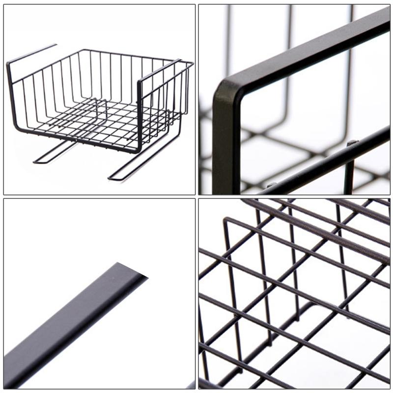 Under Shelf Basket Under Cabinet Shelf Storage Wire Basket Home Organization for Kitchen Pantry Desk Easy to Install