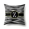 Polyester Pillowcase Zebra Pattern Printing Home Decoration Pillowcase 26 English Letter Cushion Cover Black and White