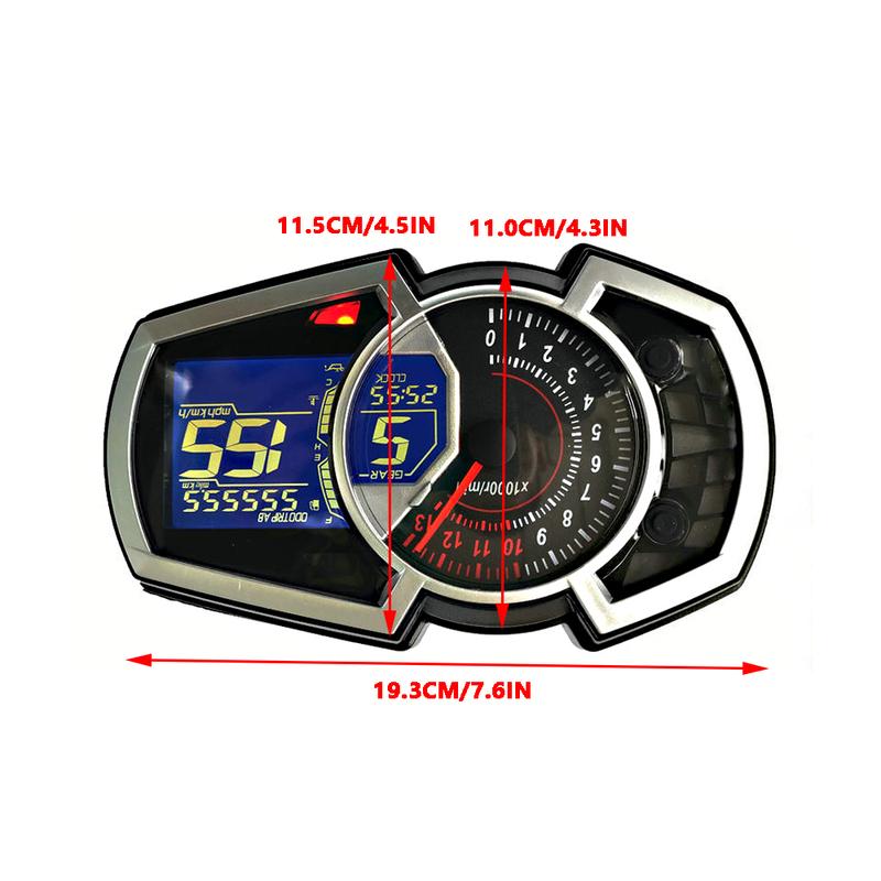 Motorcycle LED Speedometer Odemeter Tachometer Oil Gauge Digital Meters Moto Dashboard for Kawasaki Ninja 650