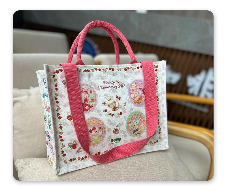 Custom Logo 3D High-End Enterprise Crossbody Tote with Ribbon – University Full Print Canvas Handbag