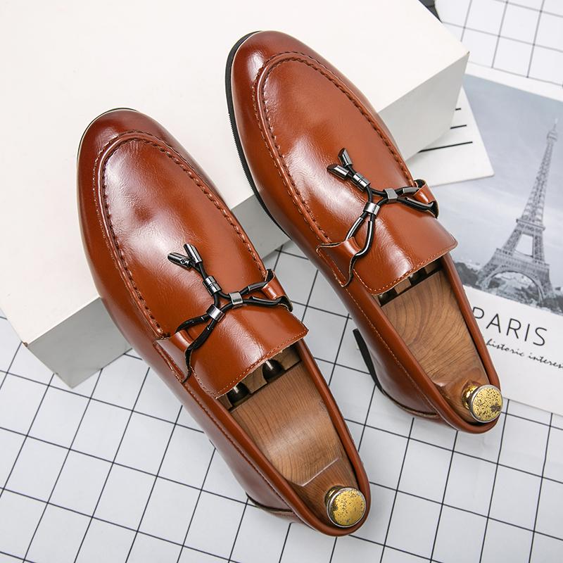 Concise Tassel Business Leather Shoes Light Soft Evening Dress Slip-On Male Breathable Shoes Gentleman Luxury Shoe Size 38-48