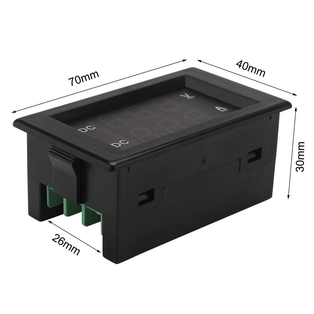DROK DC Digital Red and Green Dual LED Car Panel 0.39" Current/Voltage Tester, 4.5-100V Multimeter, 0-50A Voltage/Ammeter, Display,