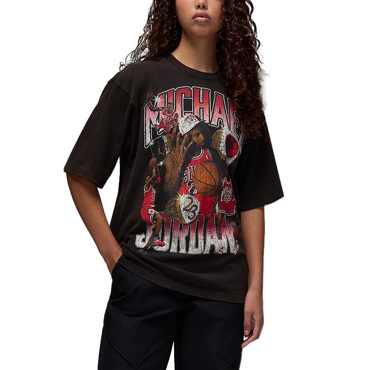 Air Jordan Flight Essentials Oversized T-Shirt Black/Varsity Red Men Tops HM7131-010