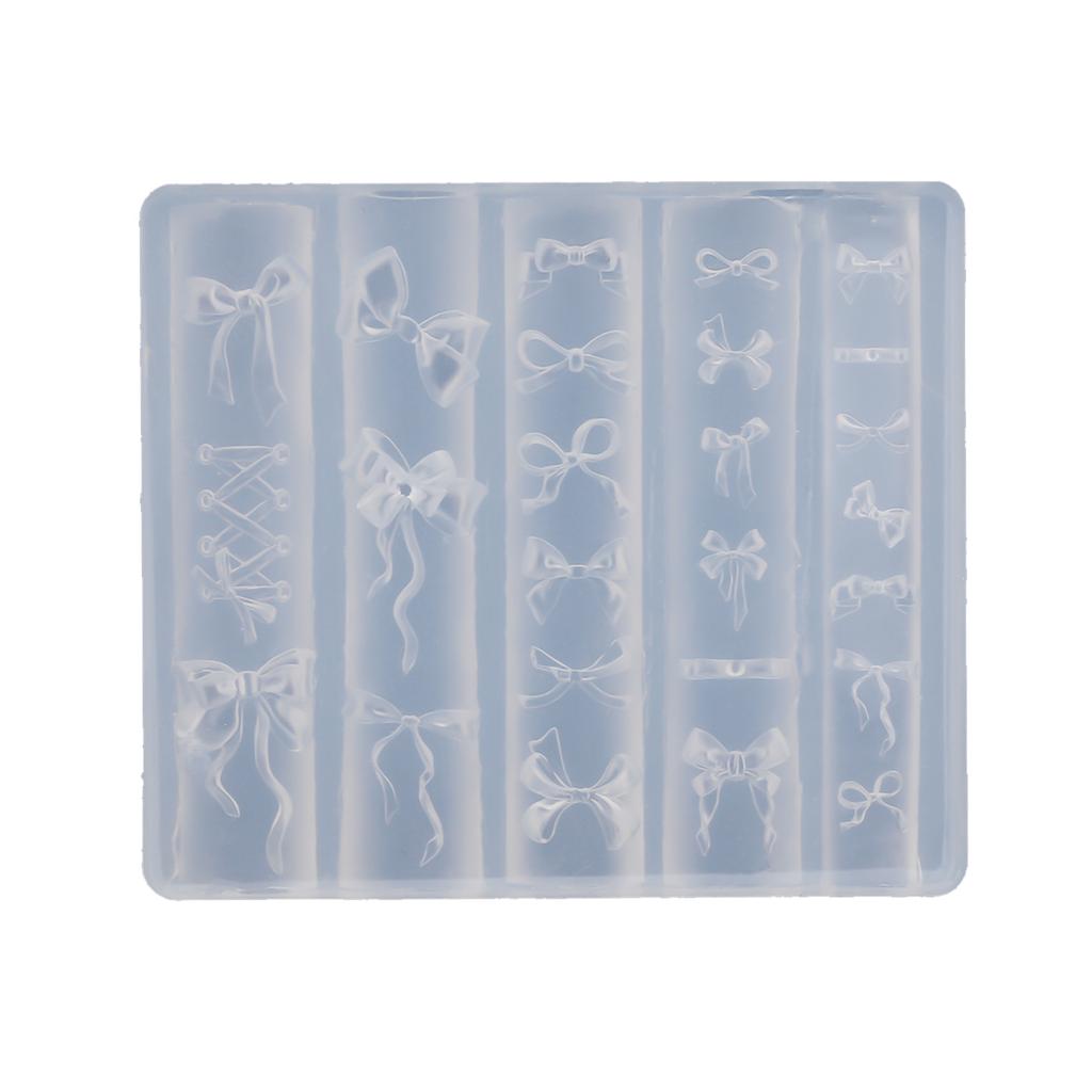 3D Bowknot Molds Nail Art Silicone Molds Bows Nail Molds Stencils Manicure Template Molds Nail Art Decorations