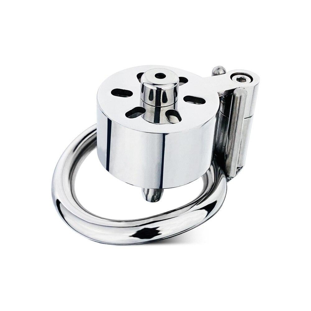 Wearable + Catheter Stainless Steel CB Lock Chastity Lock Cock Ring Penis Cage  Sex Toy Chastity Belt BDSM